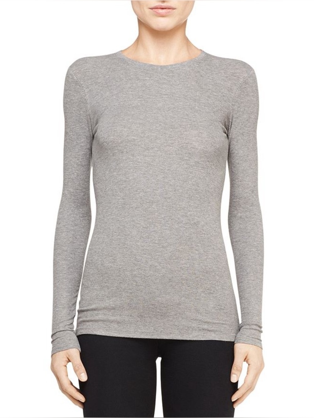 ATM ANTHONY THOMAS MELILLO Rib Crew Tee In Heather Gray Womens Size S